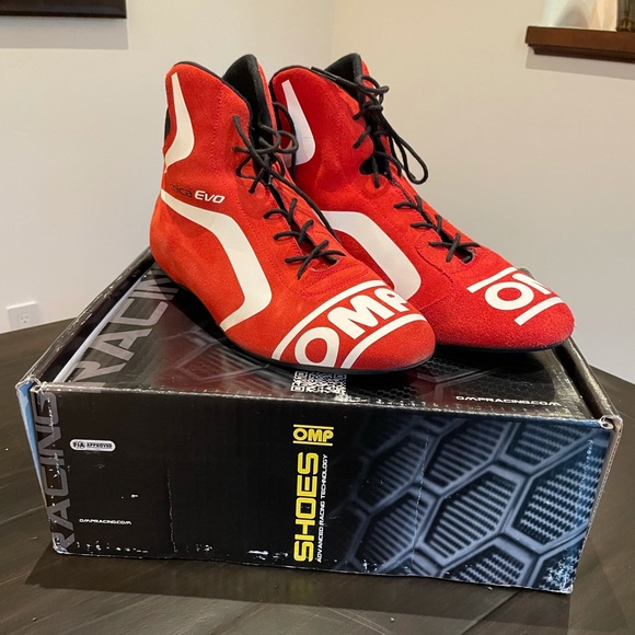 NWB OMP Racing Shoes Tecnica Evo Pro Driver Limited Addition Red Suede Men US 12 main image 7